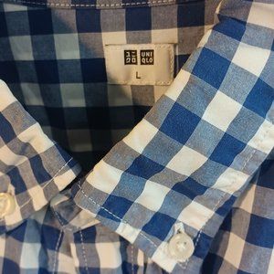 Unique blue and white checked shirt